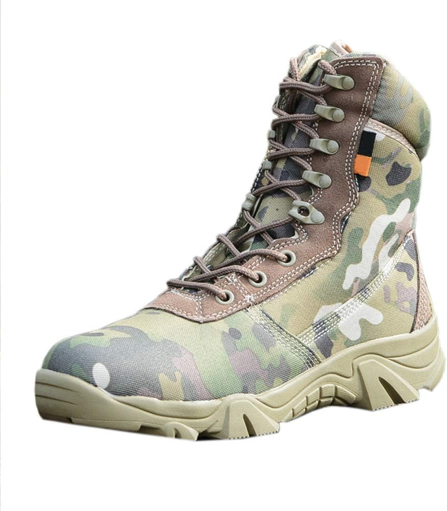 uirend Shoes Work Utility Footwear Military Tactical Men - Comp Toe Jungle Combat Boots with Side Zip Army Patrol Leather Outdoor Cadet Security Shoe
