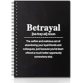 QYUVK Betrayal Definition Hardcover 160 Pages Blank Spiral Notebooks, Employee Appreciation Gift, Leaving Going Away Gifts for Coworker Colleagues, Thank You Gift for Coworker, New Job Gifts