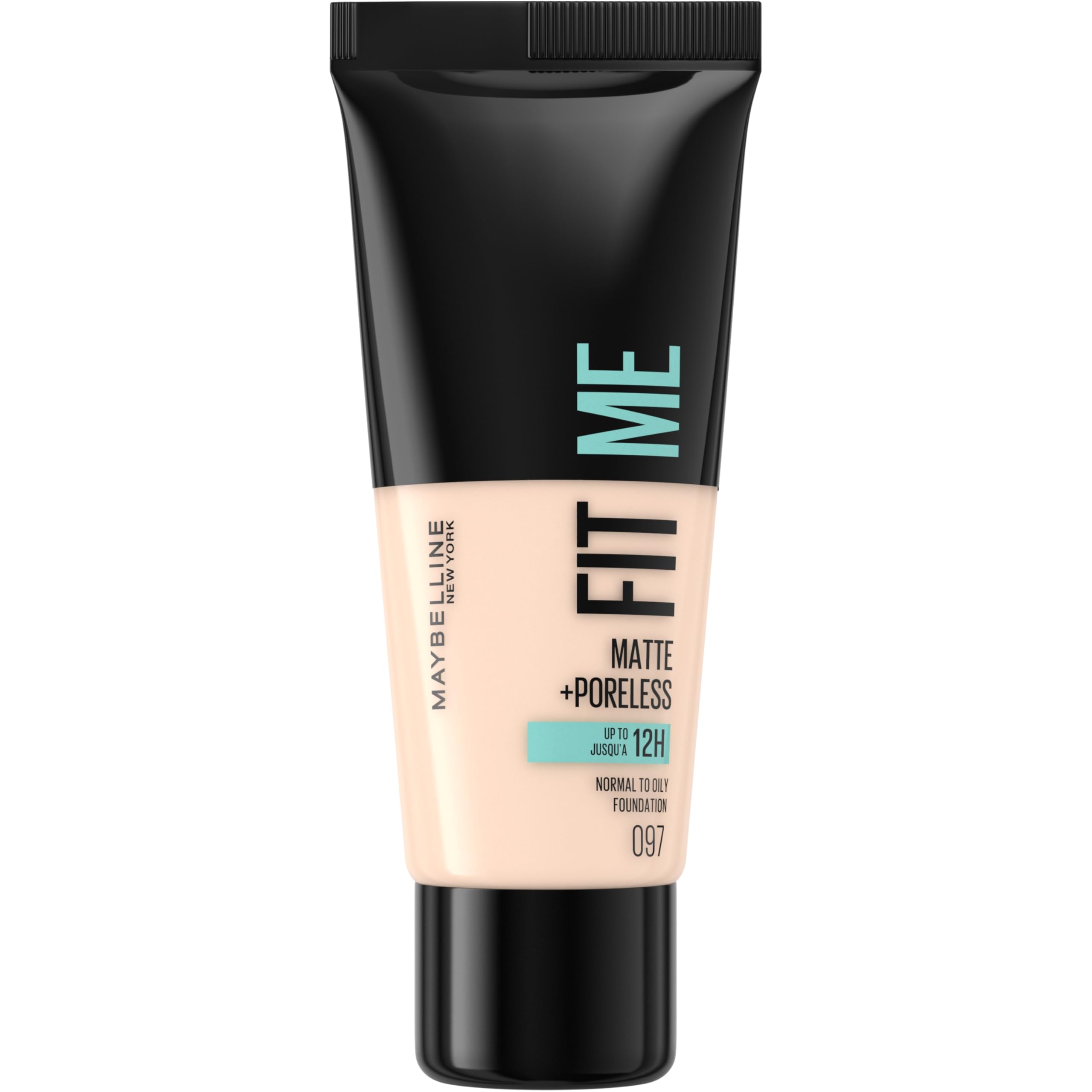 Maybelline Fit Me Foundation, Medium Coverage, Blendable With a Matte and Poreless Finish, For Normal to Oily Skin, Shade: 097 Natural Porcelain, 30ml