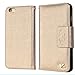 Hilda Phone Case for iPhone 6,iPhone 6s,[Upgraded-Opened Volume and Power Button Ports,no Break Issues] by HiLDA,Wallet Case,PU Leather Case,Credit Card Holder,Flip Cover Skin[Gold]
