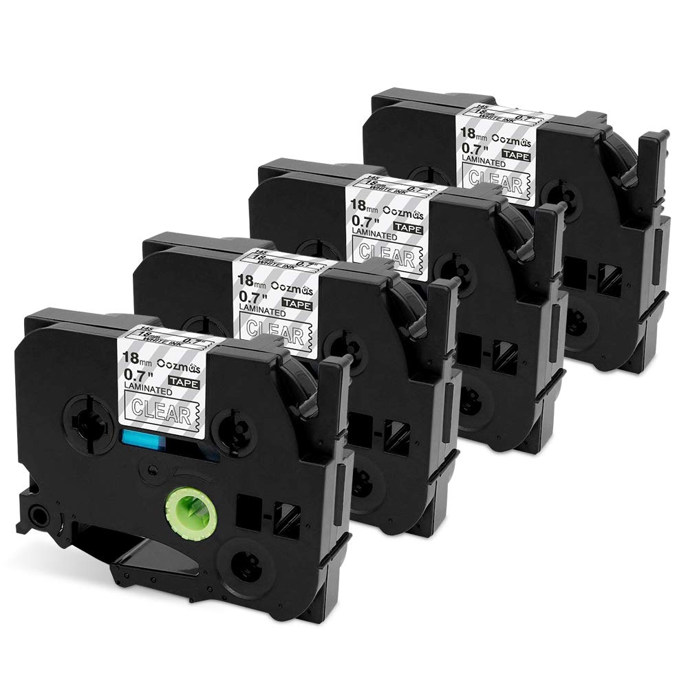 Replace TZe White On Clear PTouch Label Tape 18mm TZE145 Compatible