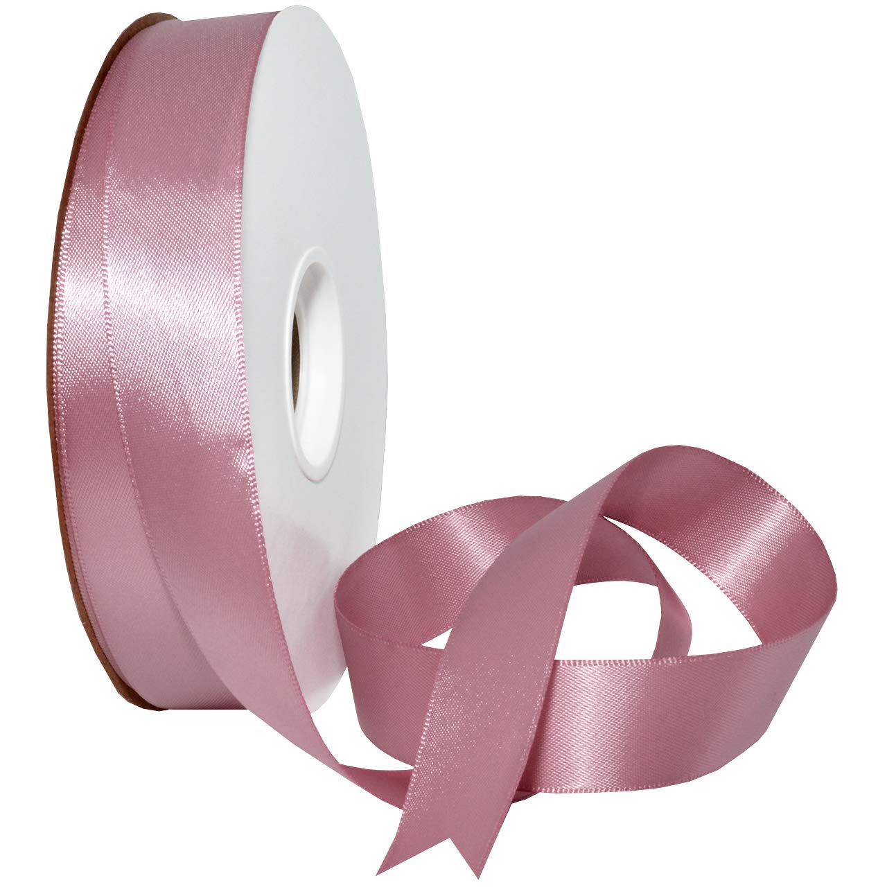 Morex Ribbon Double Face Satin Ribbon 7/8" X 50 YD Rosy Mauve Ribbon for Gift Wrapping, Birthday Gift Cards, Satin Dress for Women, Silk Ribbons for Crafts, Wedding Gifts for Couple