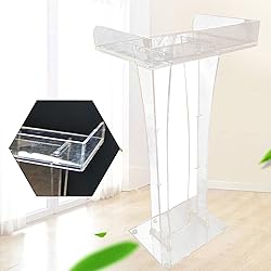 CNCEST Clear Acrylic Lucite Podium Pulpit Lectern