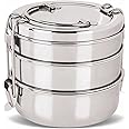 Neelam Stainless Steel Clip Carrier Lunch Box, 3 Containers, 2150 ml; Size 9 x 3