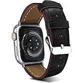 Premium Italy Leather Bands Compatible with Apple Watch Band 40mm 38mm 41mm 42mm 44mm 45mm 46mm 49mm, Soft Leather Watch Replacement Band for Watch Series Ultra SE 10 9 8 7 6 5 4 3 2 1 for Women Men