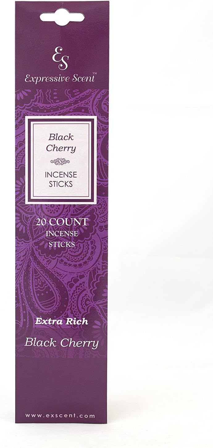 Expressive Scent1 Pack Extra-Rich Double Dipped 20 Stick Box Black Cherry Incense Sticks