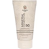 Australian Gold SPF 50 Mineral Sunscreen, 5 fl oz, Broad Spectrum Tinted Sunscreen, Gentle Protection for Every Shade, Vanishing Nude Tint, Blue Light Protection, Zinc Oxide 4% & Titanium Dioxide 4%