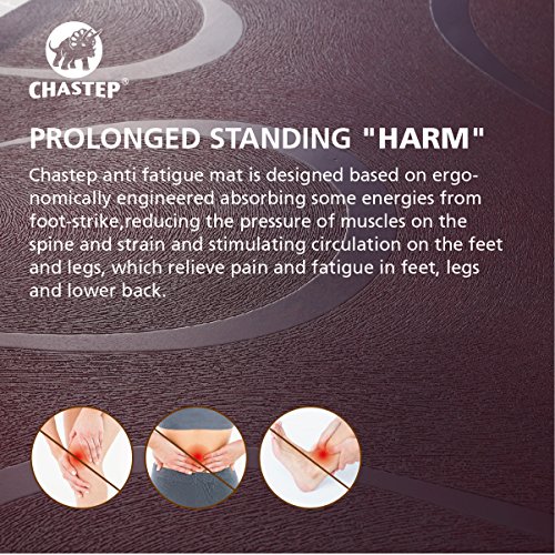 Chastep Premium Anti Fatigue Kitchen Mat 24"x60", No Curl&Smells, Ergonomically Engineered for Standing Desk or Workstations, Anti-Slip Comfort Floor Mats Non-Toxic and Waterproof, Cherry