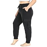 ZERDOCEAN Women's Plus Size Cargo Sweatpants Active Workout Casual Sweat Pants Joggers Pants Pockets Drawstring