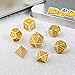DnDnD Gold Metal Dice Set, 7 PCS Glossy Metal Dungeons and Dragons Dice with Gift Metal Tin for Dice Collector Board Game Player