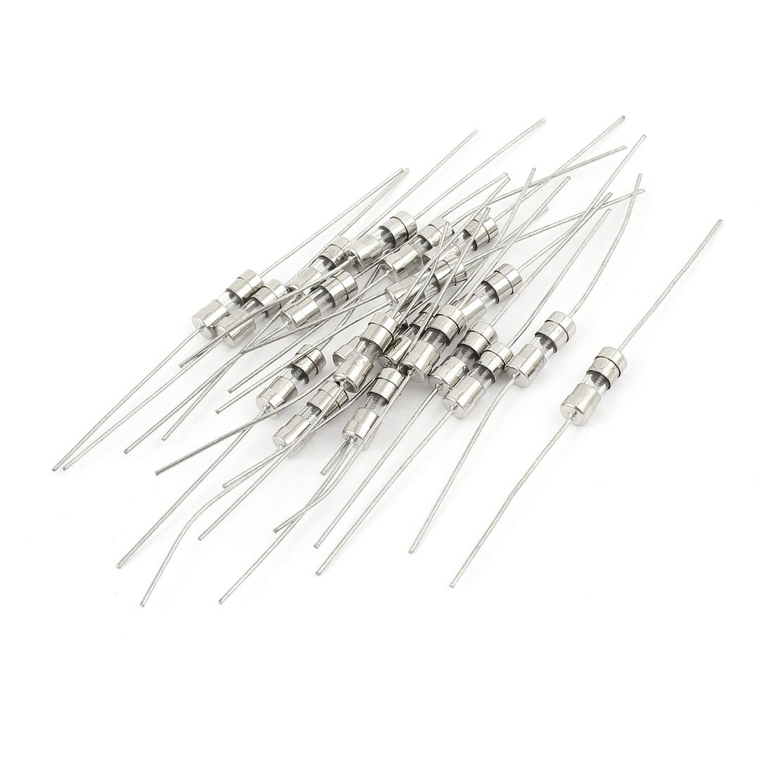 sourcingmap 20pcs AC 250V 2A 4x11mm Slow-blow Acting Axial Lead Glass Fuse Tube