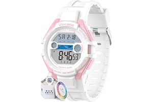 Viecaeio Kids Digital Watch for Boys Girls, Waterproof LED Colorful Lights Sports Watch Suitable for 5-17 Years Old Teenagers (with Gift Box)