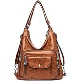 YOUNXSL Convertible Backpack Purse for Women PU Leahter Handbag Fashion Hobo Multiple Pockets Tote Satchel Shoulder Bag