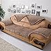 OstepDecor Couch Cover, Sofa Cover, Quilted Sectional Couch Covers, Velvet Sofa Slipcover for Dogs Cats Pet Love Seat Recliner Leather L Shaped, Armrest Backrest Cover, Coffee 28 x 28 Inches