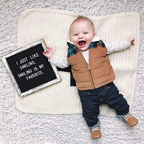 Double Sided Felt Letter Board- with 560 Pre-Cut 2 Size White & Gold Letters Sorted in Organizer- 10x10 Grey and Black Changeable Letterboard Message Board Sign, Wall & Tabletop Display, by NEARPOW