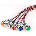 Gebildet 5 Stuks 16mm LED Indicatielampjes 230V AC - Waterdicht, Roestvrij Stalen Behuizing, Schroefaansluiting