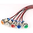 Gebildet 5 Stuks 16mm LED Indicatielampjes 230V AC - Waterdicht, Roestvrij Stalen Behuizing, Schroefaansluiting