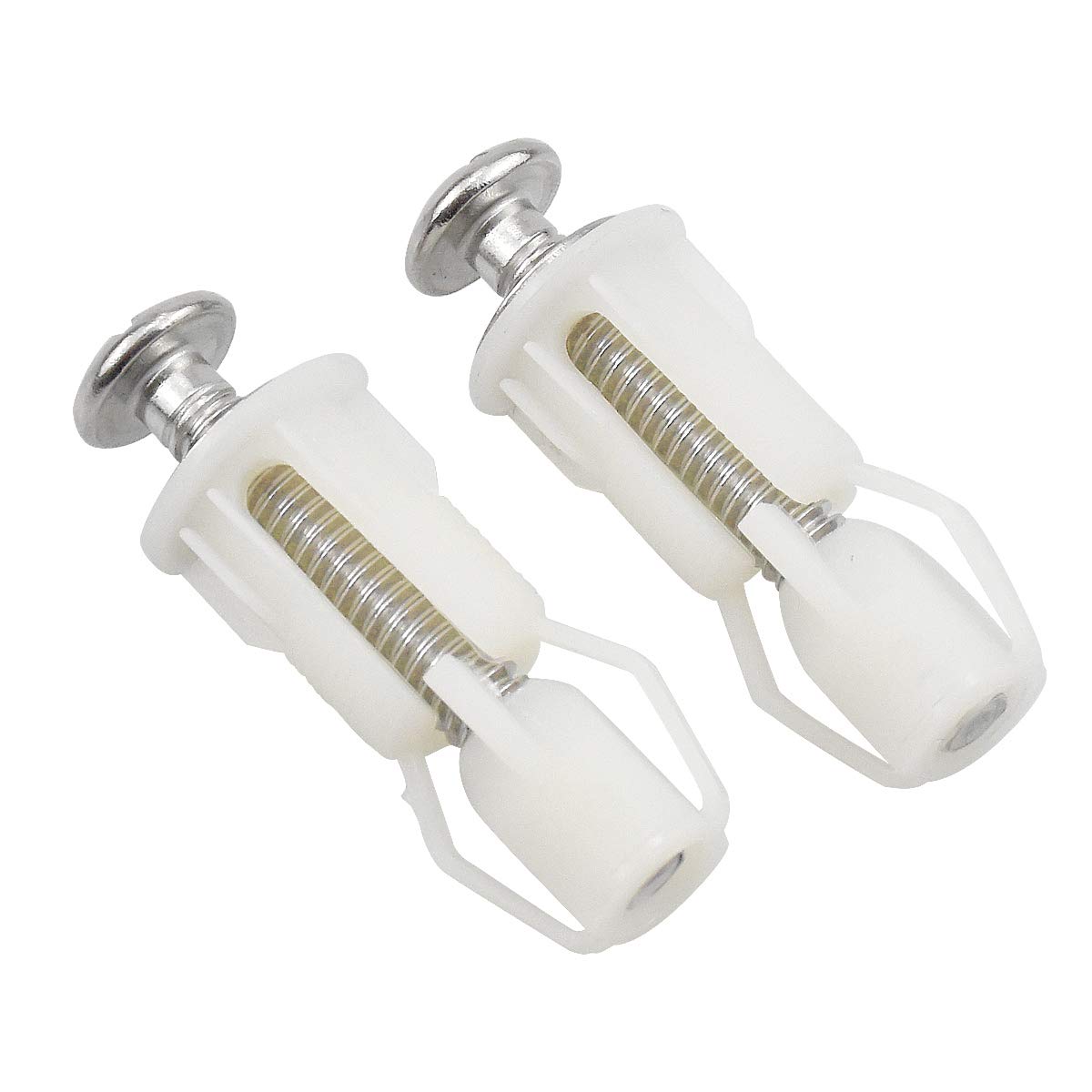 NATUCE 2pcs Toilet Seat Fittings Toilet Seat Hinges Screws Toilet Lid Screws Top Nuts Screw Fixing Hinges Screws Expanding Rubber for Toilet Covers Blind Hole Fitting WC Replacement