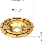 QWORK Diamond Cup Grinding Disc Wheel 115mm for Concrete Plaster Granite Stone view 6