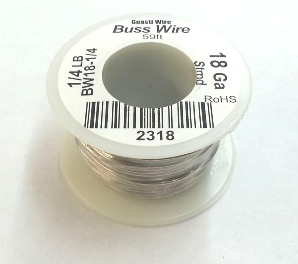 18AWG Bare Tinned Copper Bus Wire - 1/4 Pound Roll