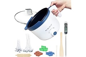 Ksedcon Wax Melting Pot for Candle Making, Electric Wax Melter with Pour Spout,Candle Making Supplies Includes Pouring Pot, Colors Dyes, Wicks, Thermometer