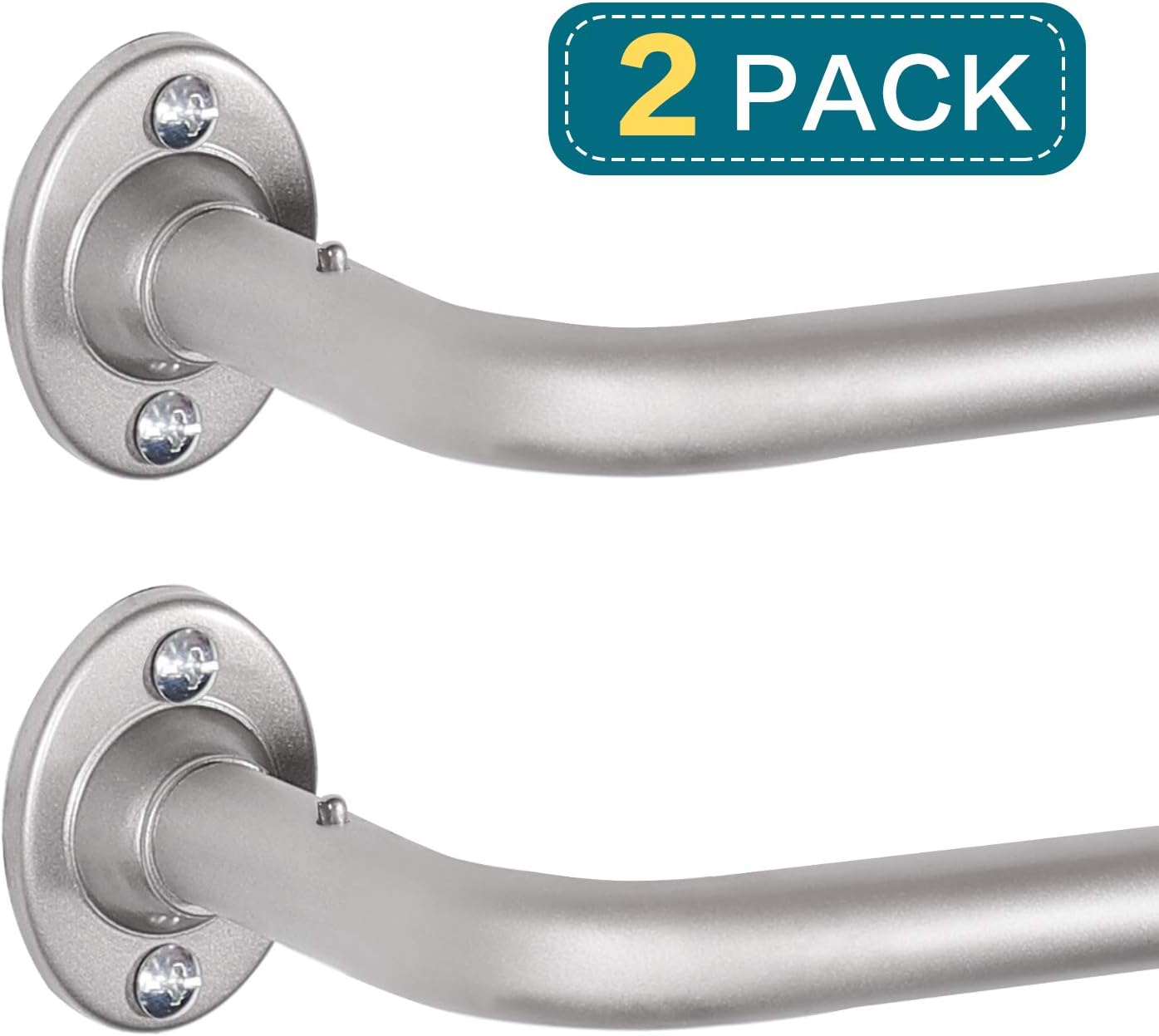 Turquoize Wrap Curtain Rod Easy Install Room Darkening Wrap Around Curtain Rod Set with Hardware Adjustable Design for Blackout Curtain 2 Pack, Nickel, 48 to 86 Inch: Home & Kitchen