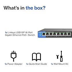 Linksys LGS116P 16 Port Gigabit Unmanaged Network