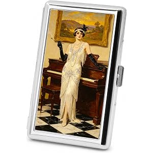 ROOYEE Vintage Card Case, Metal Wallet, Versatile Card Cash Case, Art Deco | Metal Card Holder for Credit Cards, Cashes, Bill