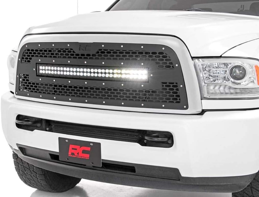 Rough Country Custom Mesh LED Grille fits 2013 2019 RAM Truck 2500 3500