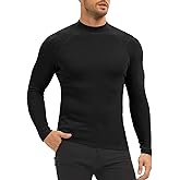MEETYOO Thermal Compression Shirts for Men Long Sleeve Running Undershirt Turtleneck Base Layer for Winter Cold Weather