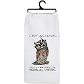 Koesus Funny Owl Kitchen Towels, Owl Gifts for Women Decorative Hand Towels for Bathroom, Gifts for Owls Lovers Decor Dish Tea Towels for Kitchen, 16x24 Inch