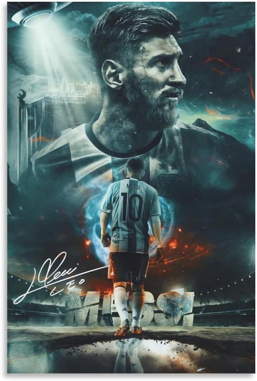 Wall Décor - Lionel Messi Poster 1 Wall Art Canvas Print Poster Home Bathroom Bedroom Office Living Room Decor Canvas Poster Unframe: 16x24inch(40x60cm)