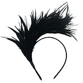 GYBZZR 1920s Feather Headband 2pcs Fascinator Headpiece for Halloween Christmas Tea Party Carnival Gatsby Women Headband