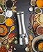 Beyond Flavor Electric Salt and Pepper Grinder Set (2 Shakers) Automatic Mills w/Adjustable Coarseness | Stainless-Steel, Battery Operated | Incl. Meal Recipe eBook and Mill Rest