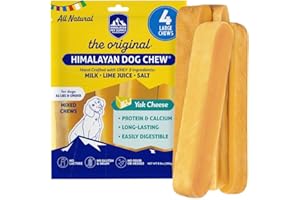 Himalayan Dog Chew Original Yak Cheese Dog Chews,100% Natural, Long Lasting, Gluten Free, Healthy & Safe Canine Treats, Lactose & Grain Free, Protein Rich, Mixed Sizes, Dogs 65 Lbs & Smaller, 4 Count