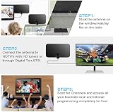 woeita Firmrock TV Aerial 50 Miles Digital Ultra Thin HDTV DVB-T2 12 ft Cable view 3