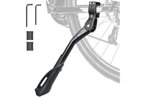 TOPCABIN Aluminum Alloy Bicycle Kickstand - Adjustable, Rear Side/Center Mount for Adult Bikes 24-29 inch (Black)