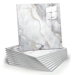 Chejiaye 10pcs Marble Peel and Stick Backsplash