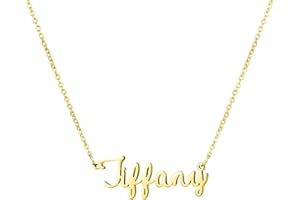 Yiyang Personalized Name Necklace 18K Gold Plated Stainless Steel Pendant Jewelry Birthday Gift for Girls