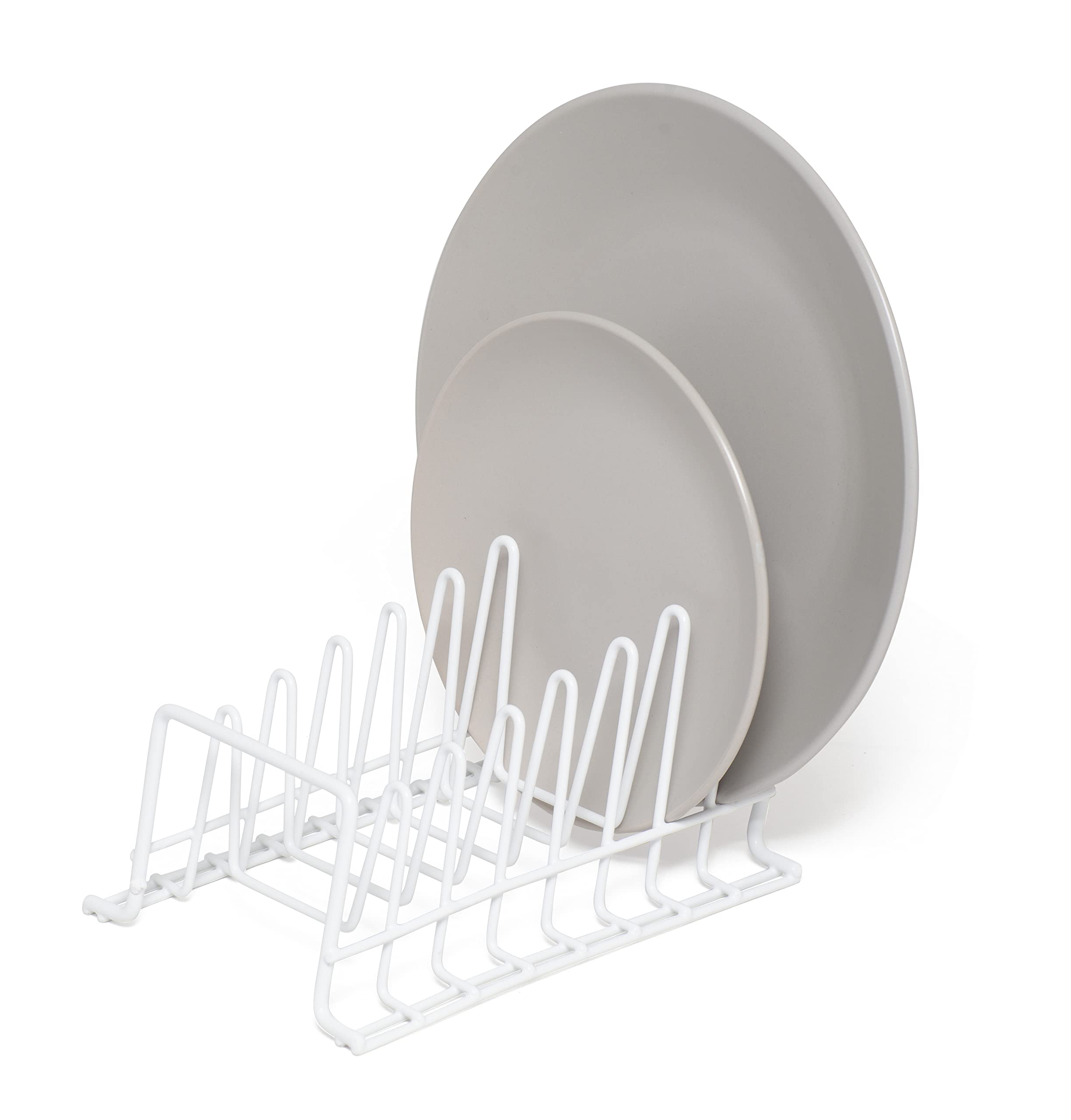 simplywire – Plate Rack/Drainer – Kitchen Cupboard Storage Organiser – Small - White Plastic Coated Steel