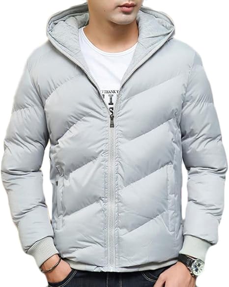 Amazon Debangni メンズ ダウンジャケット 厚手 冬 長袖 ダウンコート 無地 フード付き シンプル 綿入れ スリム 着やせ 防寒 アウター 軽量 暖かい 韓国風 通勤 通学 コート ジャケット 通販