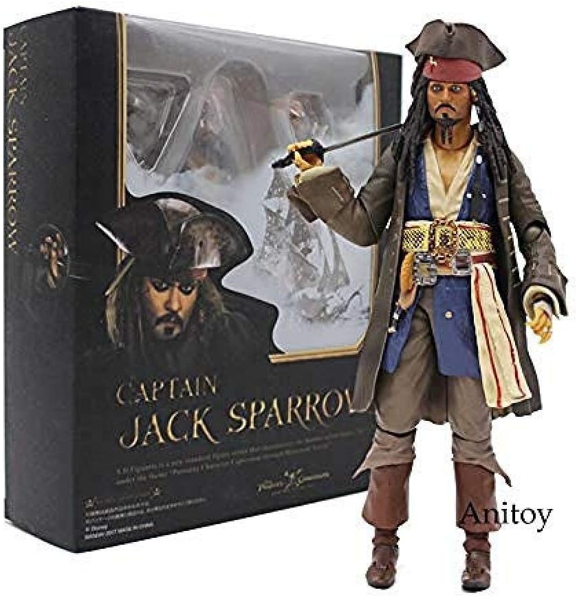 LTMM SHF Pirates of the Caribbean Captain Sparrow PVC Action Figure Collectible Model Toy 15cm