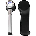 Vludiss 10X Optical Glass Magnifying Glass with Light, Scale, Storage Case & Measure Scale for Jewelry, Antiques, Coins & Stamps