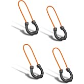 TACTICAL_GEEK G14 Zipper Pulls, 4 Pieces Puller Head, Strong Nylon Cord, Zipper Pulls Replacement for Backpack, Jacket, Purse, Handbag, Sweatshirt (Black)