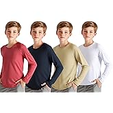 Youth Boys Girls Long Sleeve Active Shirts Dry-Fit Moisture Wicking Athletic Performance T-Shirt Tops