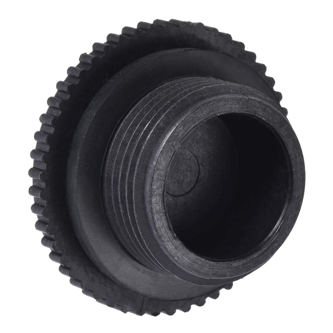 sourcing map Plug Fittings, G1 Thread, Flanged Adaptors Sealing Plugs with Gasket, for Water Tanks, Aquariums, Ponds, Pools, PVC, Black, Pack of 2