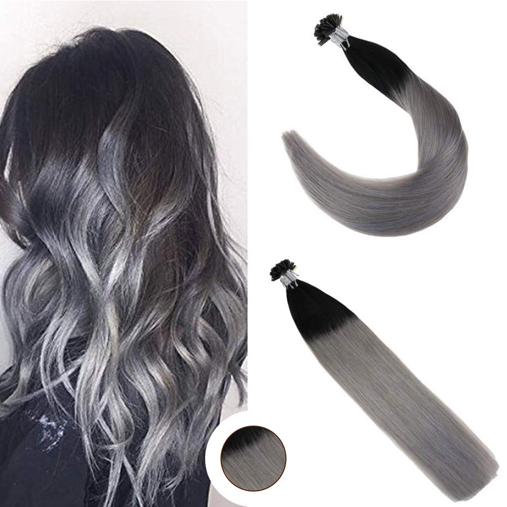 20 50 Gram Tape In Real Human Hair Extensions Silver Ombre Color
