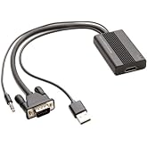 SYBA VGA to HDMI Video &amp; Audio Converter Output Computer Screen, Movie, and Game on TV &amp; Projector SD-ADA31040