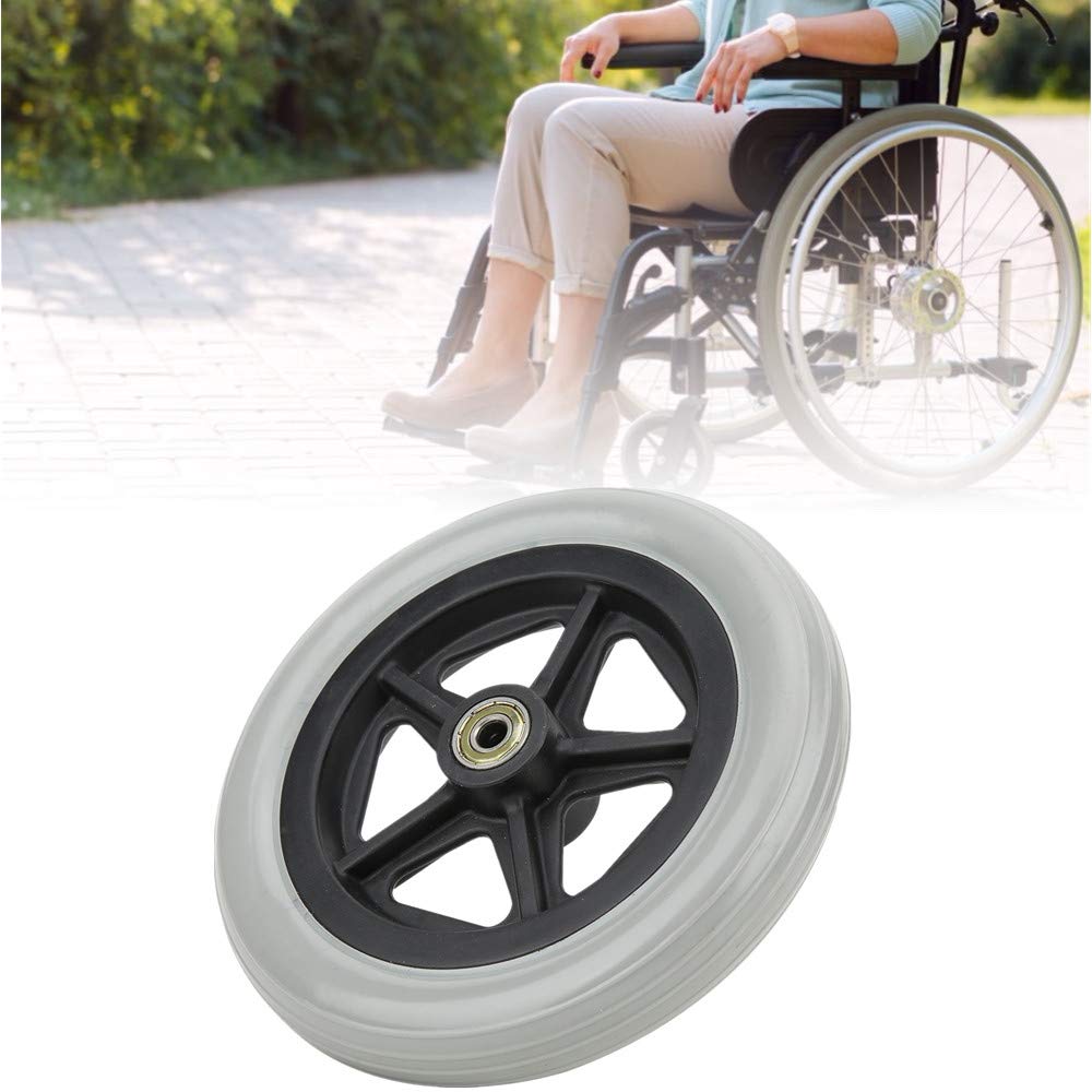 7 Inch Rubber Front Wheelchair Wheels - Non-Slip and Wear-Resistant for Elderly Wheel Chairs