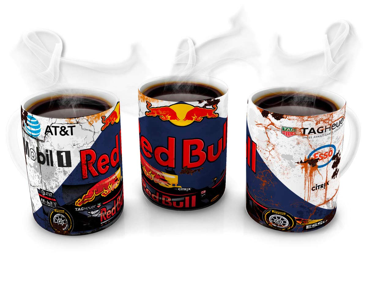 Mugtime (TM) - Inspired by Red Bull F1 Formula One Oil Can car Coffee Tea Mug Ceramic Cup - 330ml 11oz